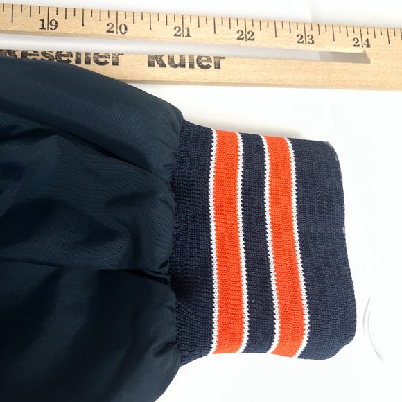 VTG Chalkline Chicago Bear Jacket Adult Extra Large Blue Snap Button Windbreaker - Picture 11 of 15